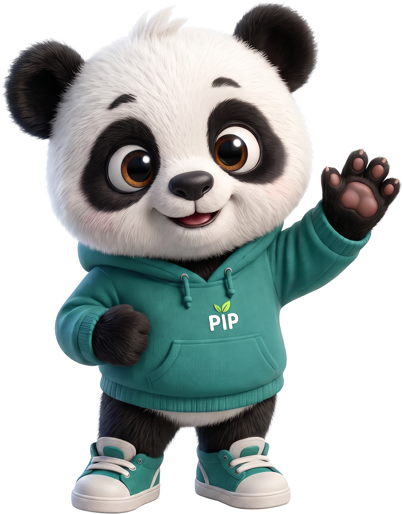PIP the panda waving hello